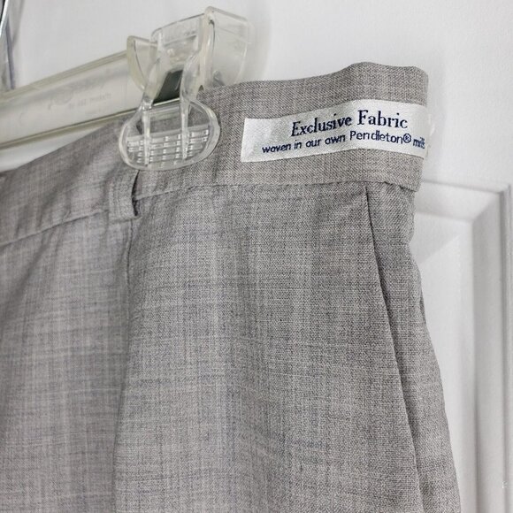 Pendleton Virgin Wool Dress Pants Womens 12 Petite Gray Wide Leg Lined Trousers - Picture 6 of 15